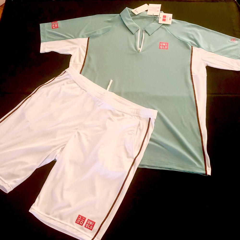 UNIQLO Novak Djokovic Tennis Polo Shirt/Shorts set (New) French Open 2013